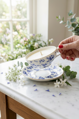 Teacup Candle – Peony & Olive Leaf