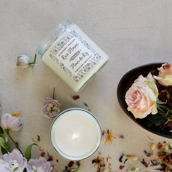rice flower soy candle
