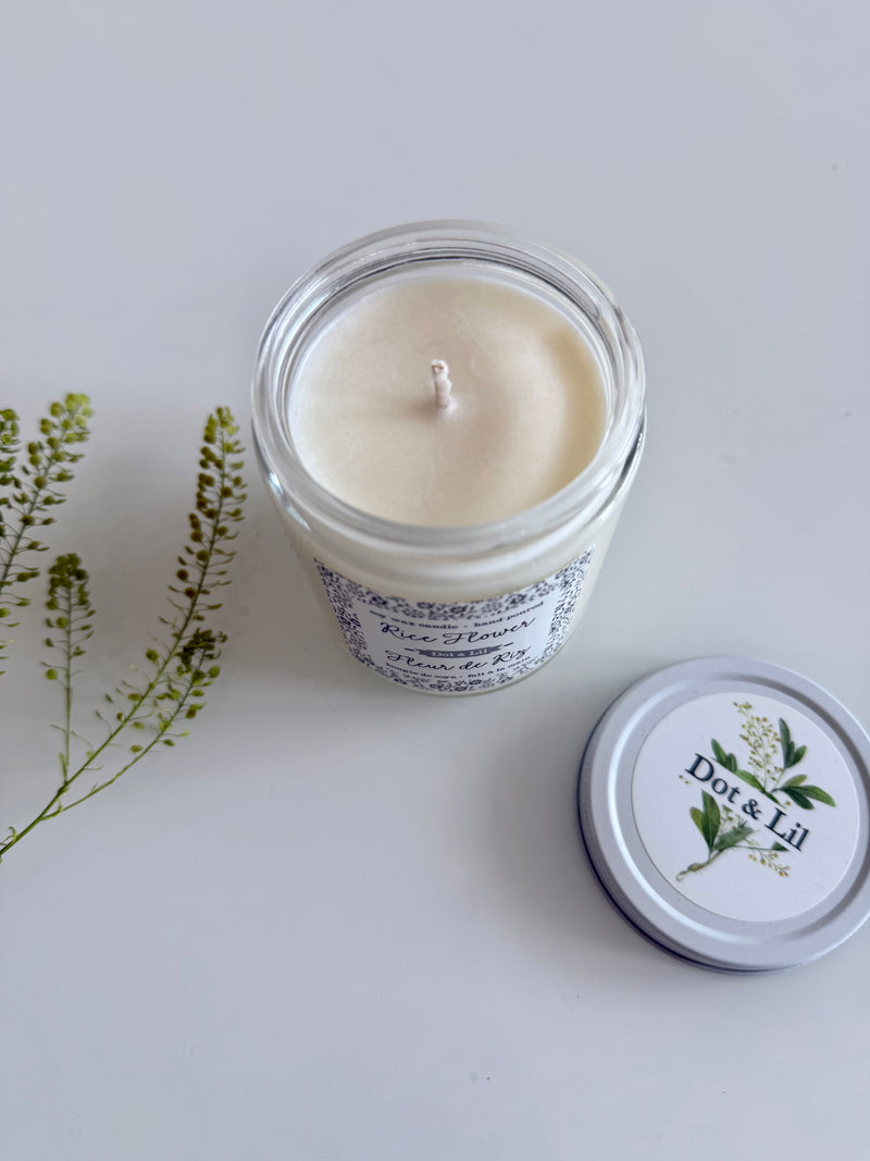 rice flower soy candle