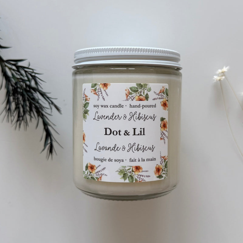 lavender & hibiscus soy candle