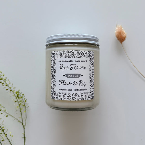 rice flower soy candle