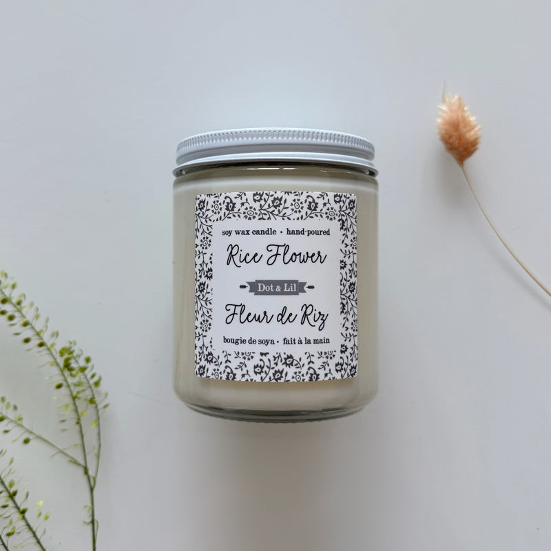 rice flower soy candle