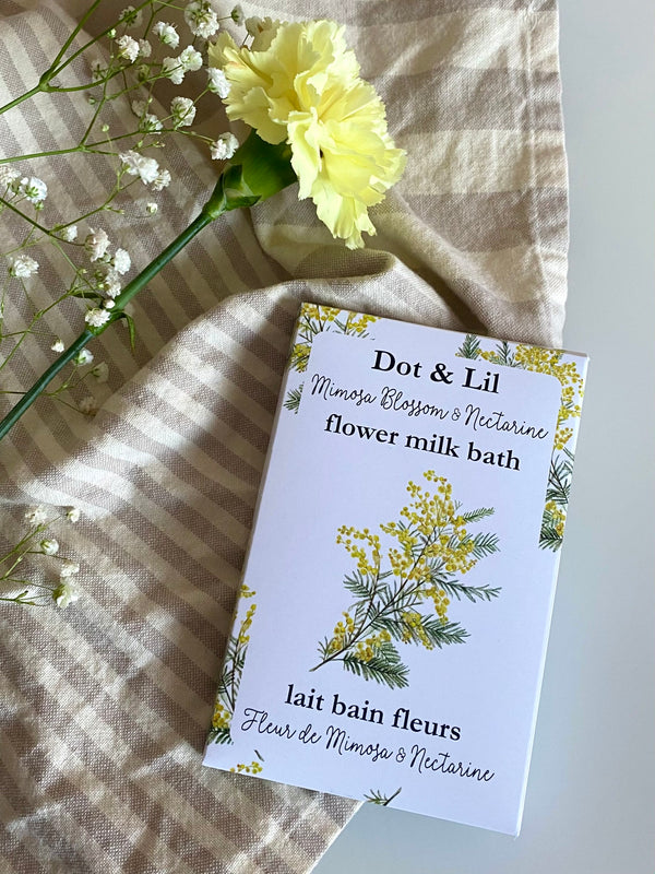 mimosa blossom & nectarine bath milk sachet