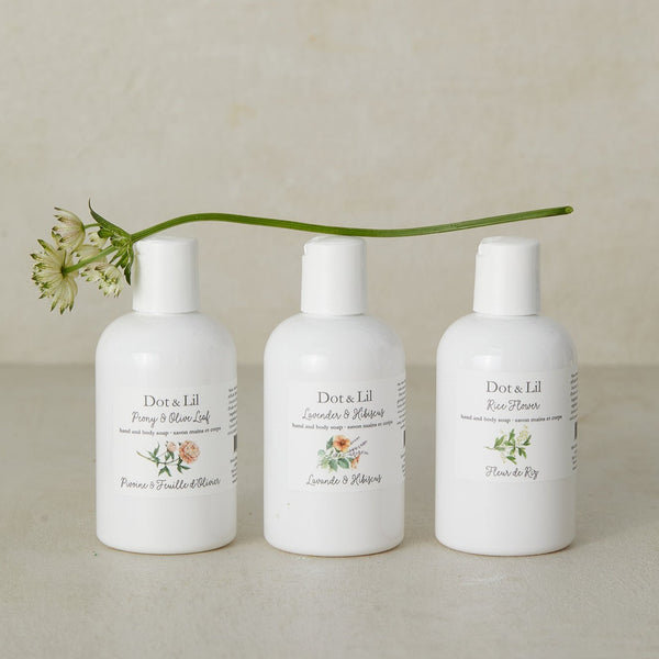 travel-size hand & body soap