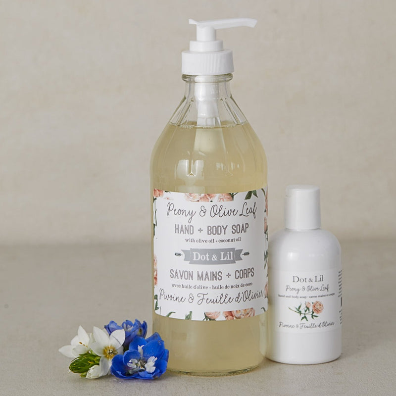 peony & olive leaf liquid soap