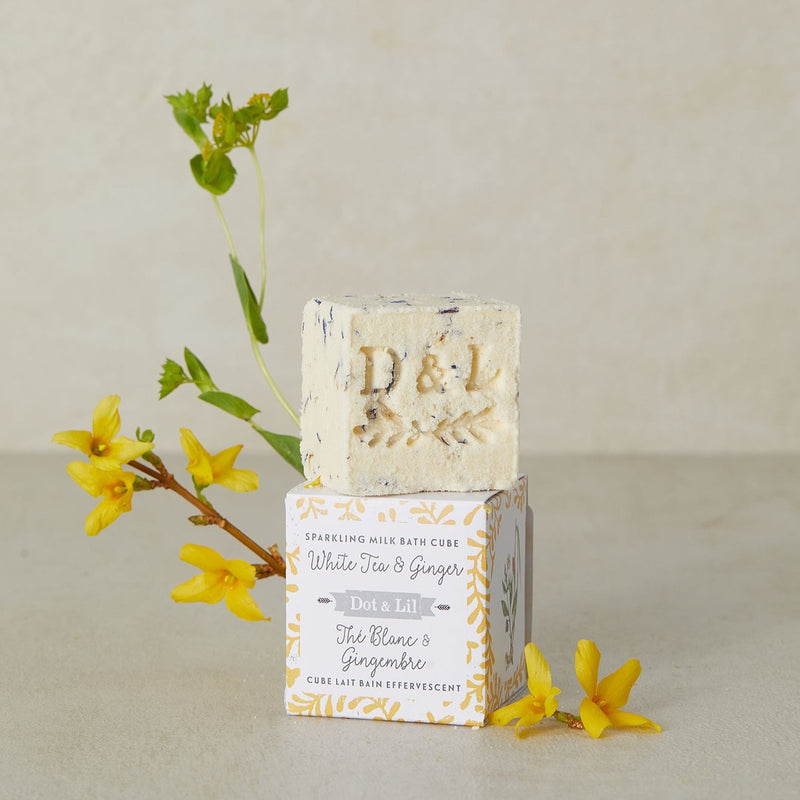 white tea & ginger sparkling milk bath cube