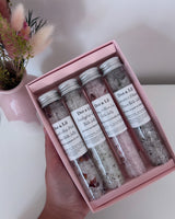 Coffret cadeau de sels de bain botaniques en flacons