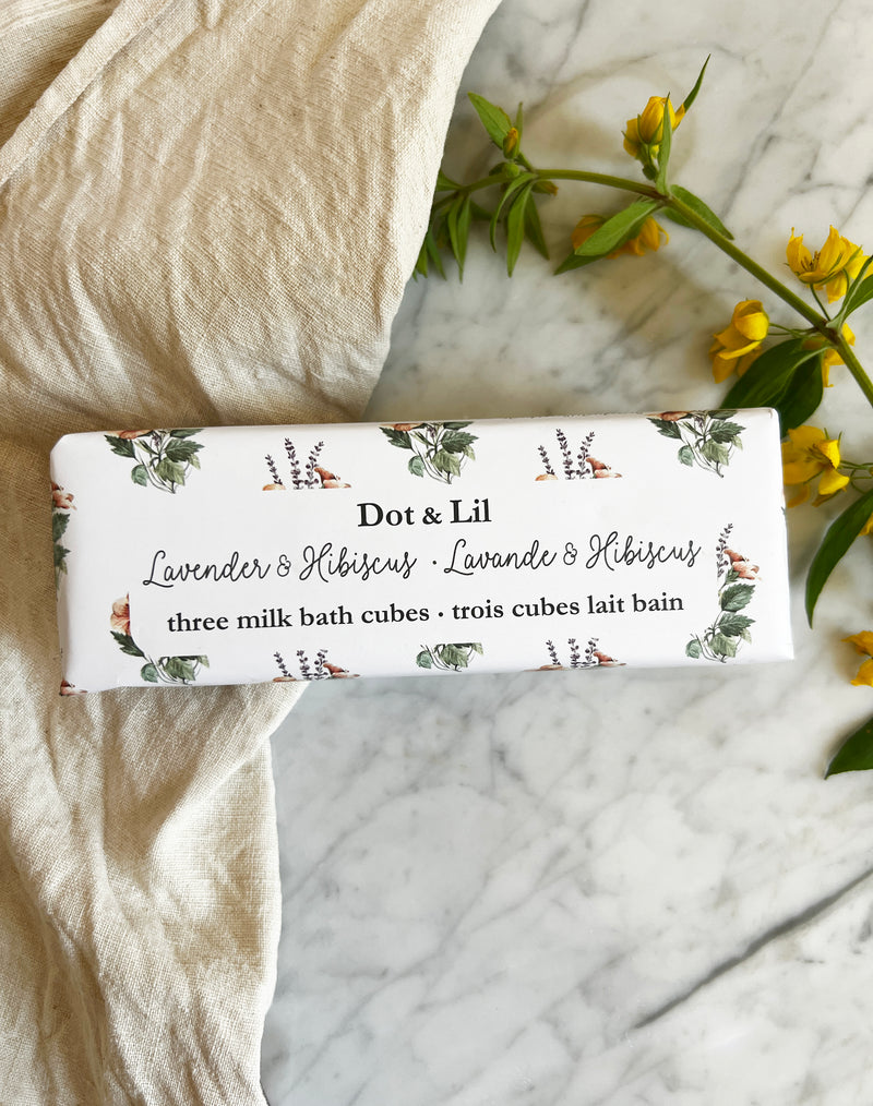 Lavender & Hibiscus Milk Bath Cubes Trio Gift Set