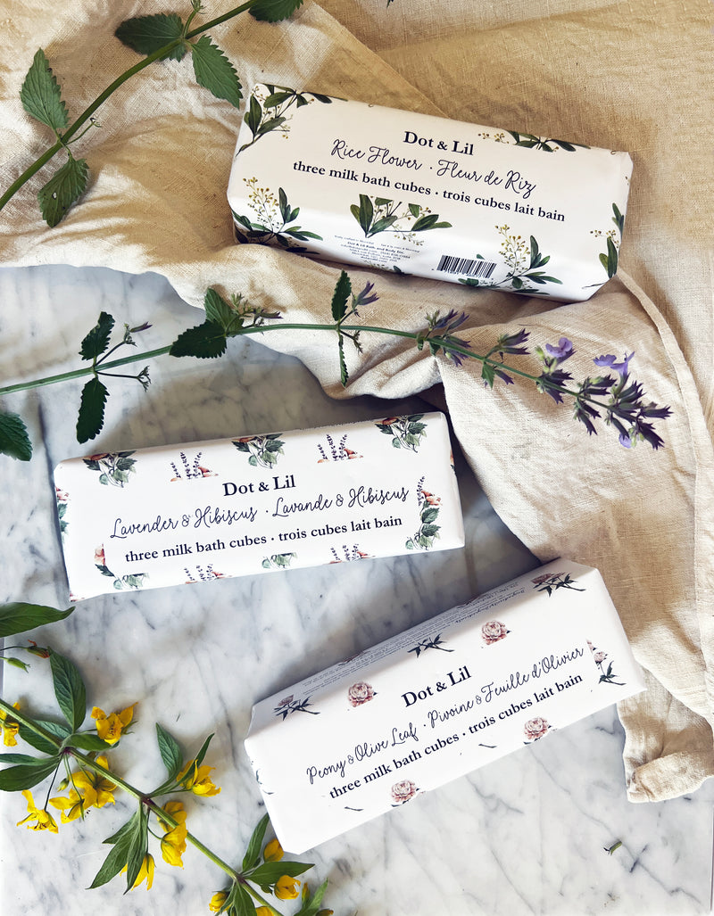 Lavender & Hibiscus Milk Bath Cubes Trio Gift Set
