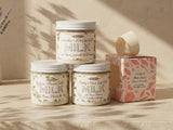 Dot & Lil Three Luxury Bath Milks Gift Set in floral gift packaging.