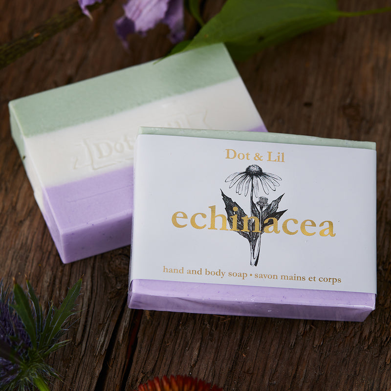 less-than-perfect echinacea wildflower soap