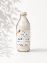 lavander and hibiscus milk bath bottle dot lil 