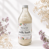 lavander and hibiscus milk bath bottle dot lil 