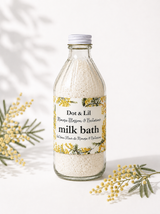 mimosa and nectarine milk bath bottle dot lil 