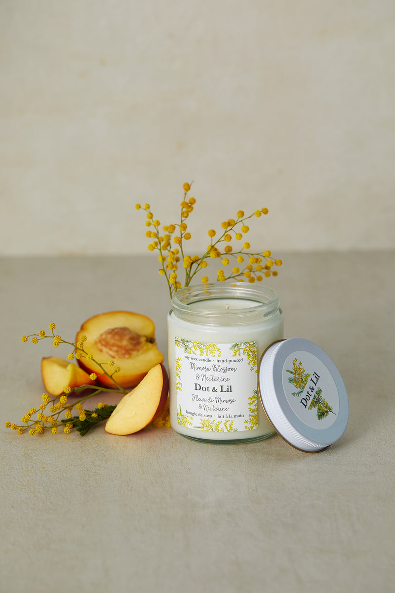 mimosa blossom & nectarine candle
