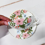 NEW - mimosa blossom & nectarine teacup candle