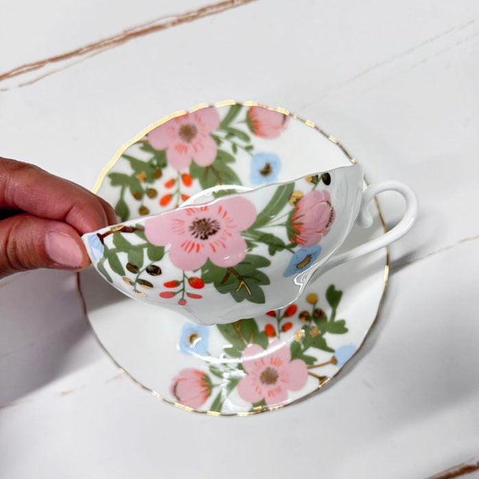 NEW - mimosa blossom & nectarine teacup candle