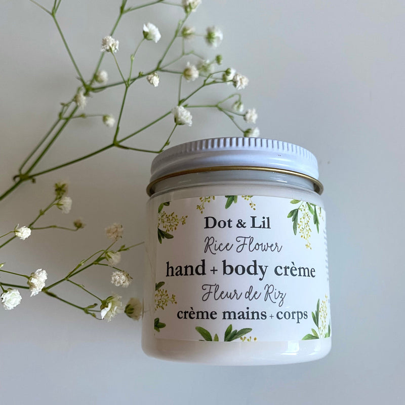 travel size Rice Flower hand + body crème