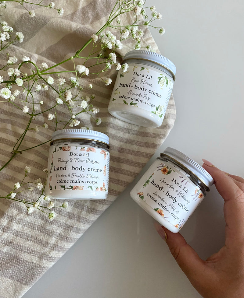 travel size Rice Flower hand + body crème