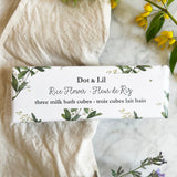 Coffret cadeau trio de cubes de bain à la fleur de riz « Dot and Lil »