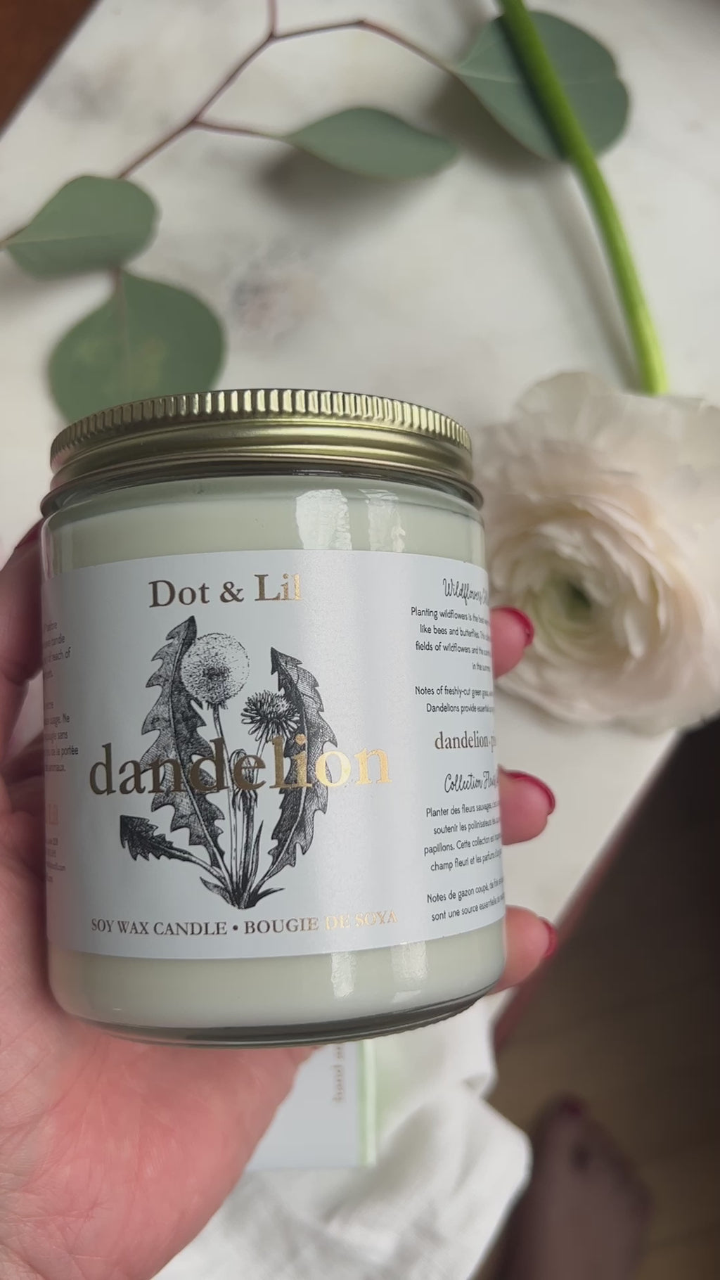 dandelion soy candle 