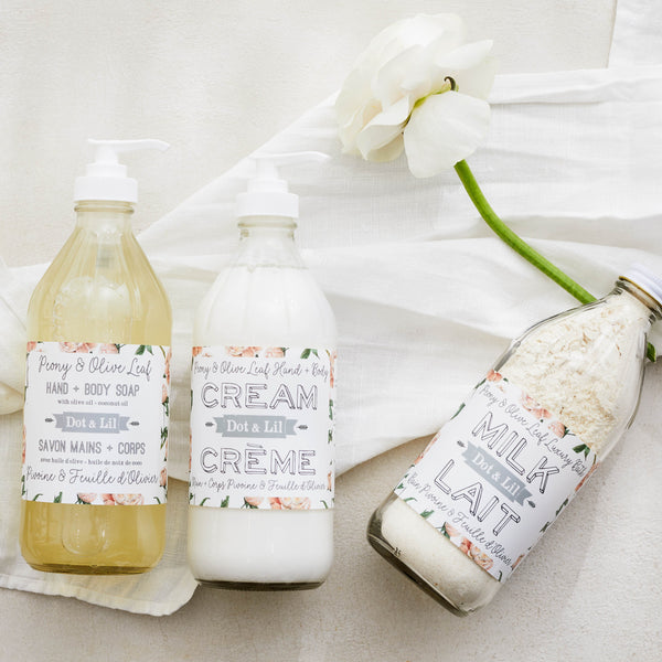 hand soap, cream & milk bath TRIO