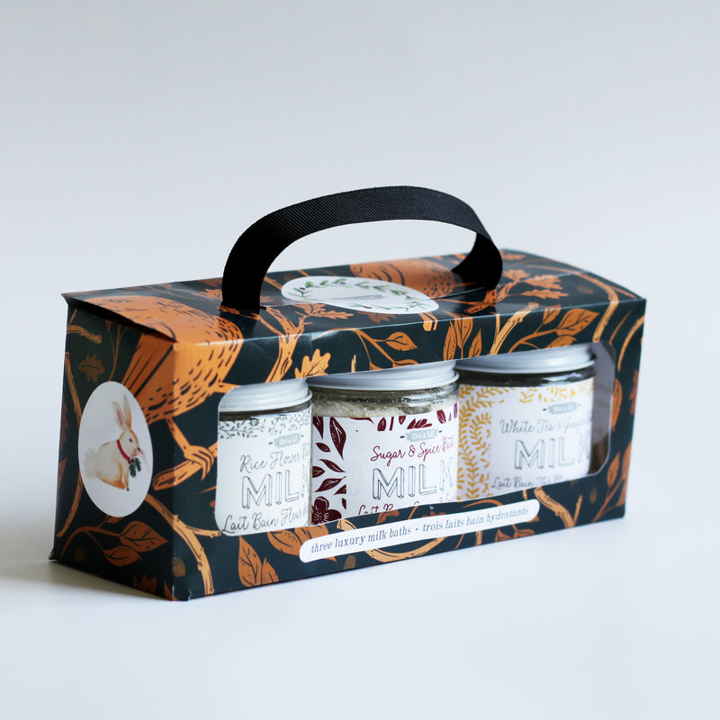 holiday milk bath trio gift set