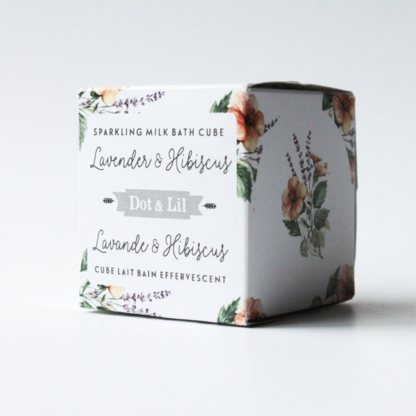 lavender & hibiscus sparkling milk bath cube