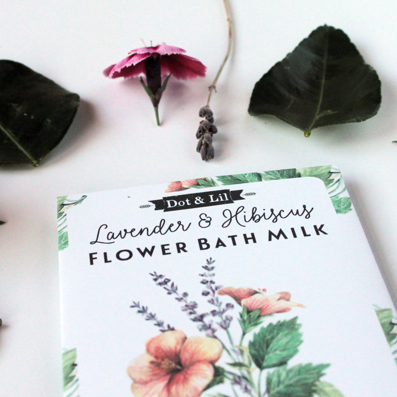 lavender & hibiscus flower bath milk sachet