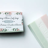peony olive leaf soap texture foam detail