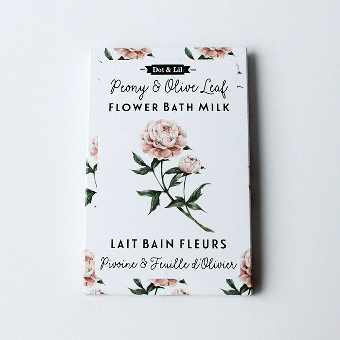 sachet lait bain Pivoine & Feuille d'Olivier