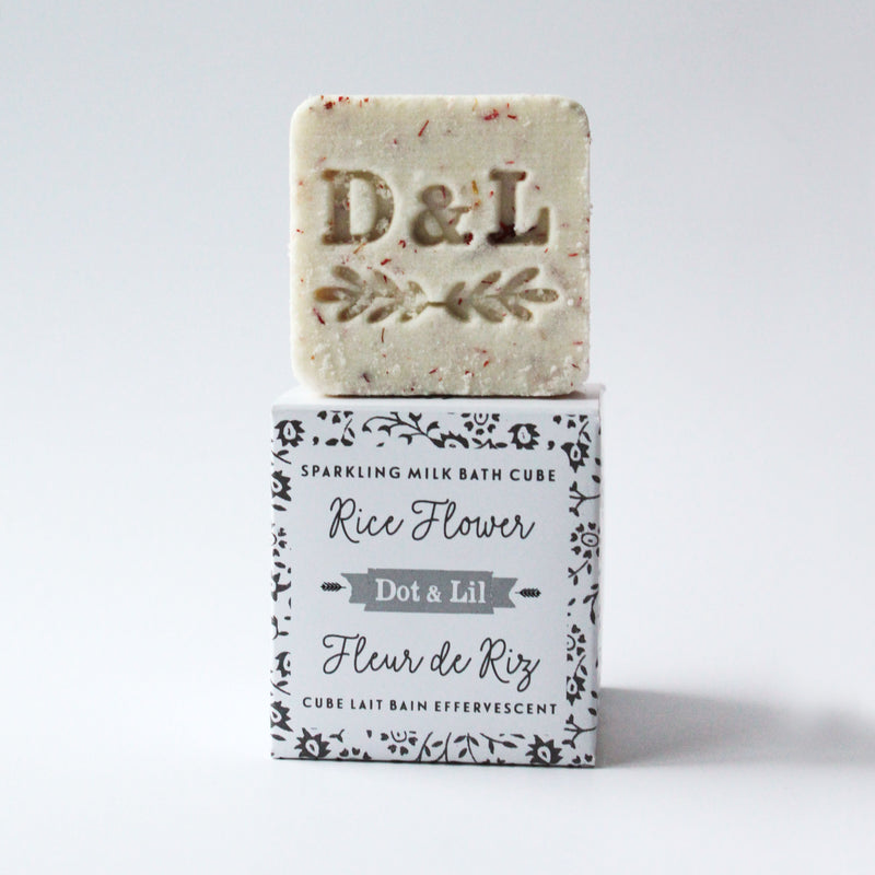 cube lait bain effervescent fleur de riz