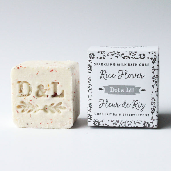 rice flower sparkling milk bath cube