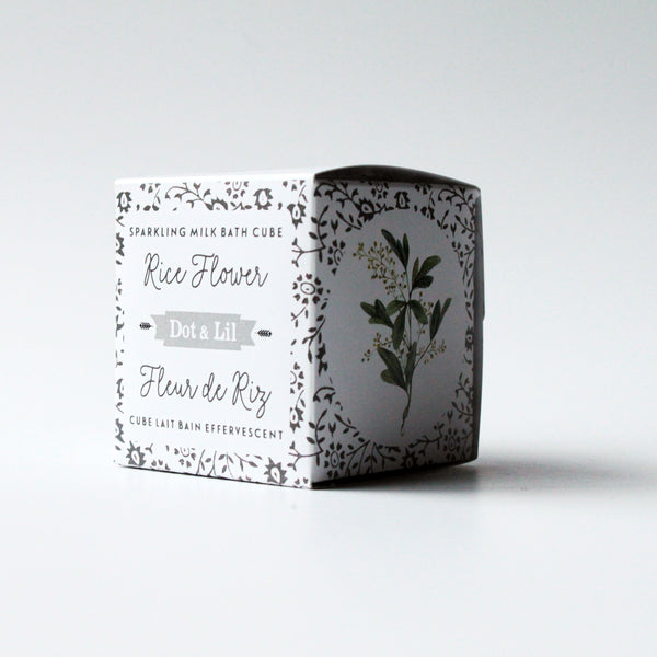 rice flower sparkling milk bath cube