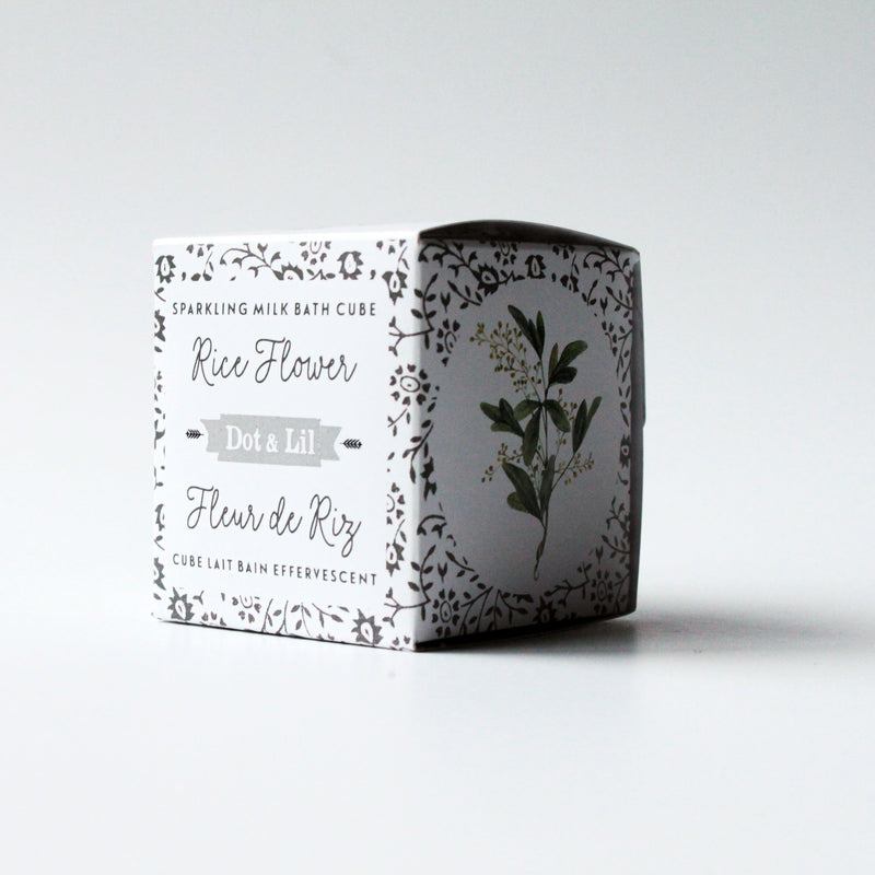 cube lait bain effervescent fleur de riz