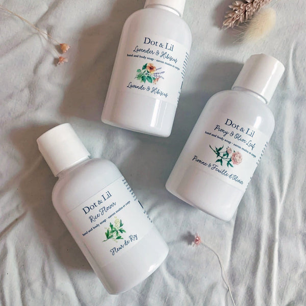 travel-size hand & body soap TRIO