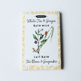 lait bain au thé blanc, au gingembre et lait bain , motif à pois et lilas