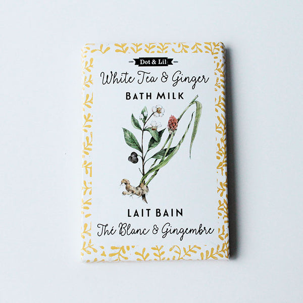 white tea & ginger flower bath milk sachet